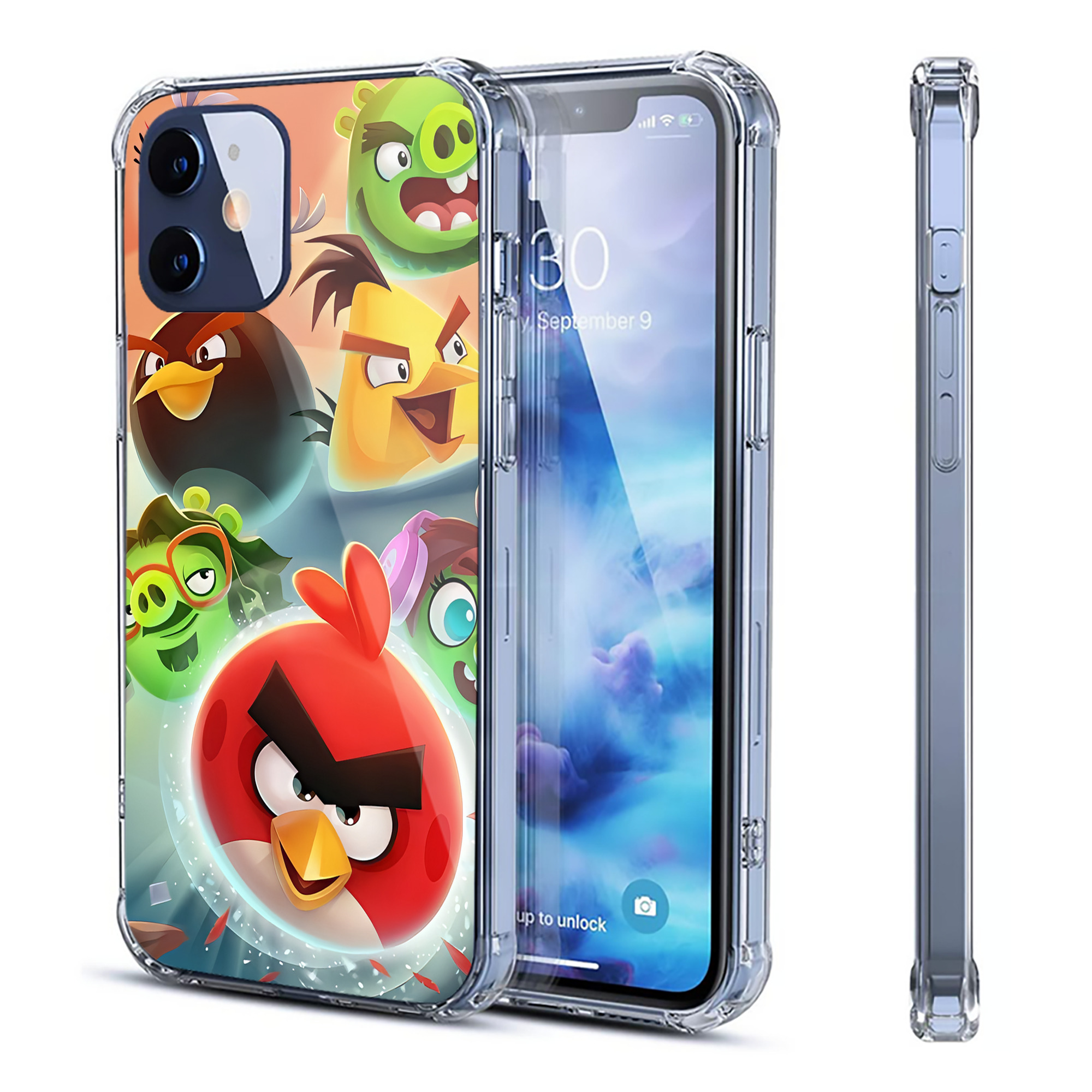 （画像用） Angry Birds アングリーバード 【iPhone 12シリーズ対応】透明スマホケース（クリアソフトケース）